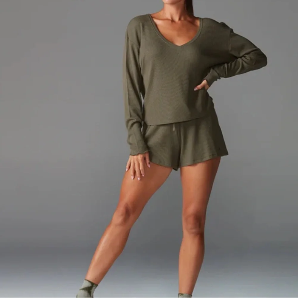 NWT Tavi Noir Lounge waffle shorts - Olive